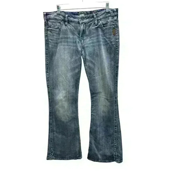 SILVER FRANCES FLARE BLUE SLIGHT DISTRESSING JEANS SIZE W31/L31 - Picture 1 of 8